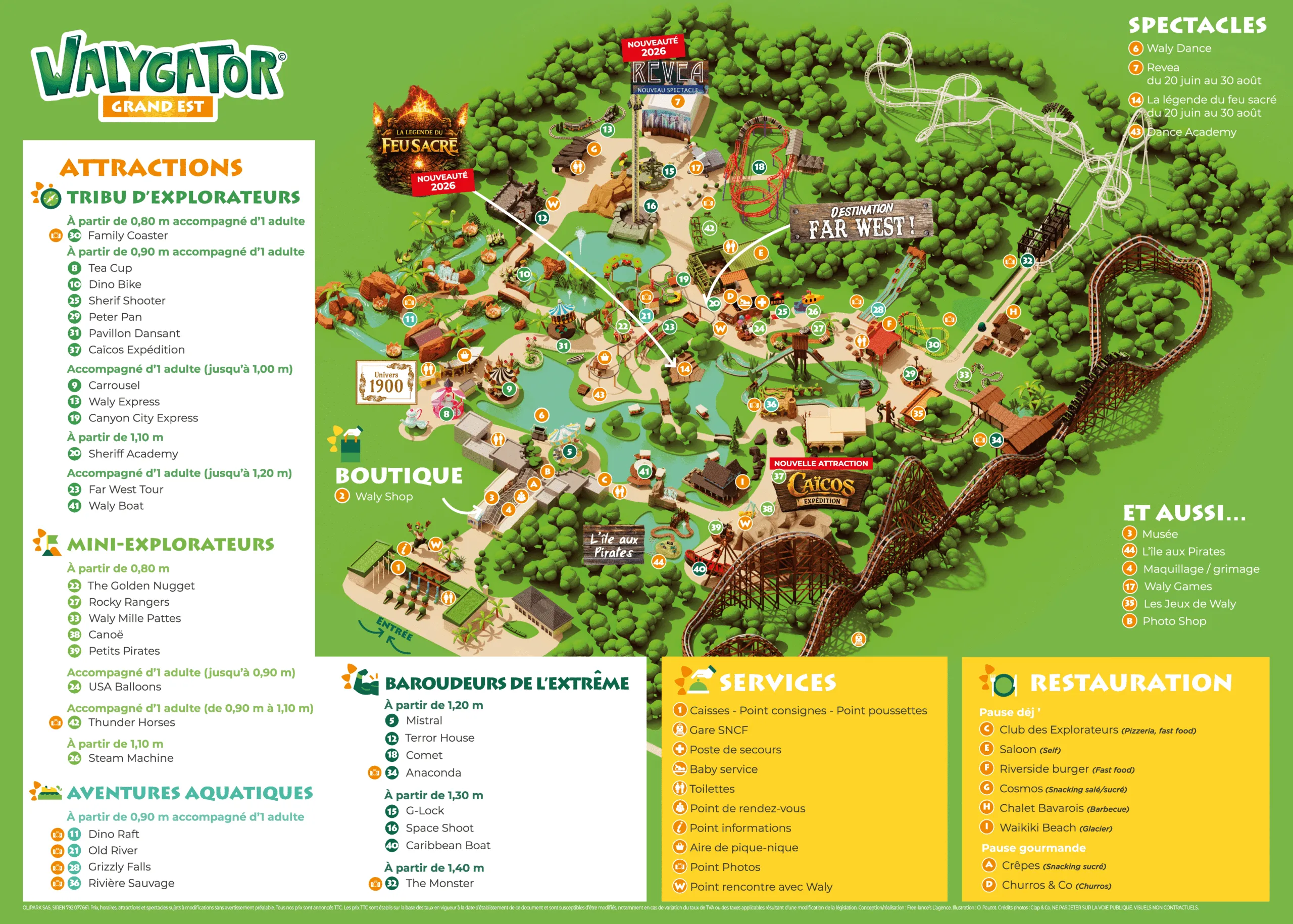 Plan du parc Walygator Grandest