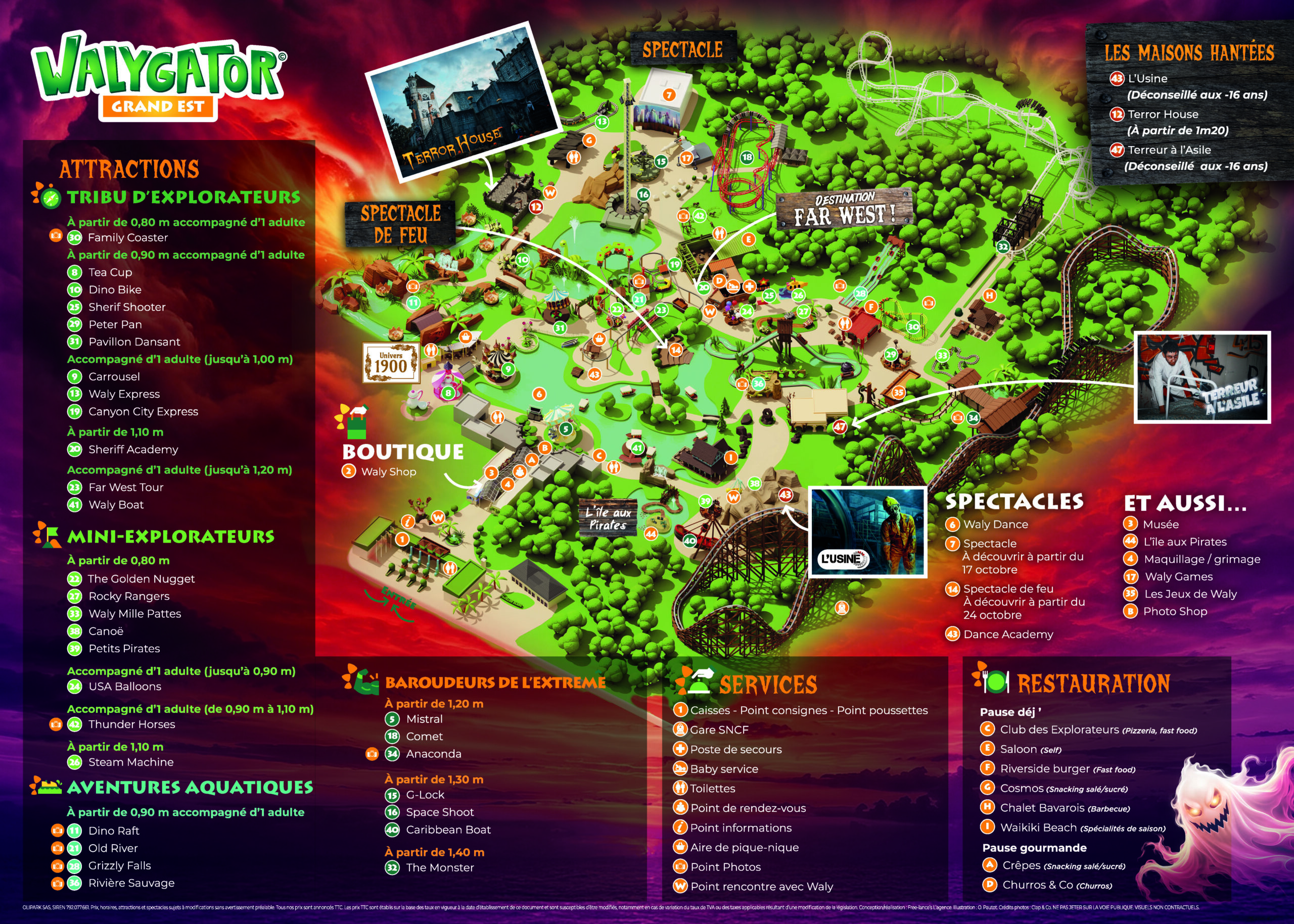 Plan du parc Walygator Grandest