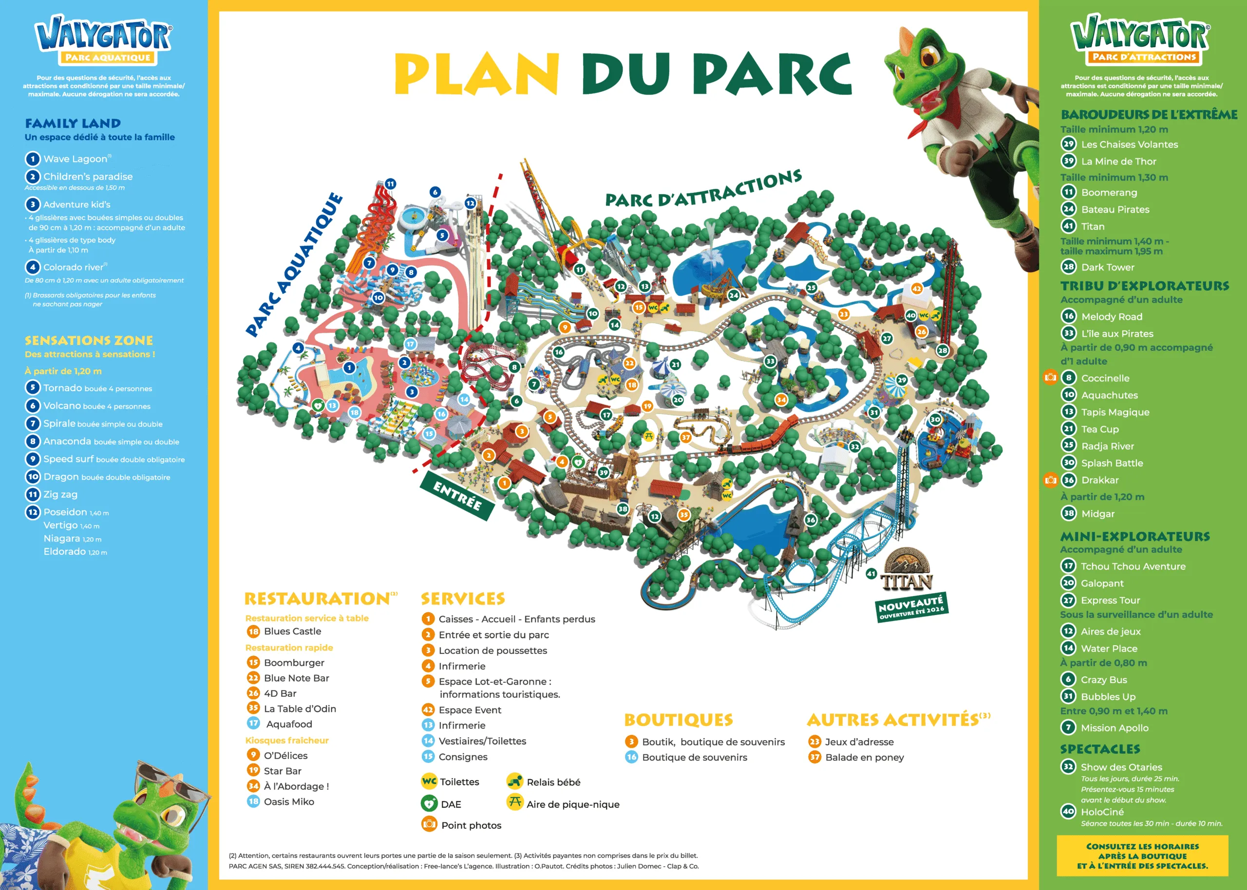 Plan du parc — Walygator Sud Ouest